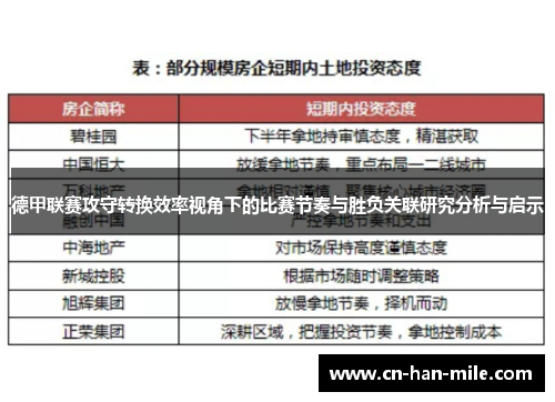 德甲联赛攻守转换效率视角下的比赛节奏与胜负关联研究分析与启示